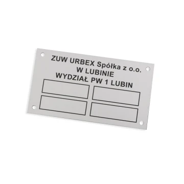 Name plates - anodised aluminium - indestructible print - 90x50mm size - TZN037