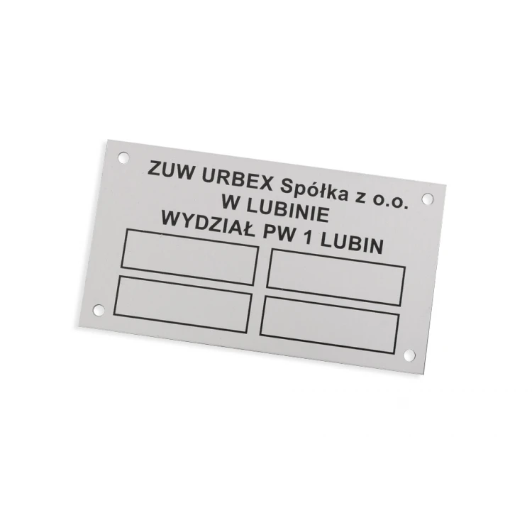 Name plates - anodised aluminium - indestructible print - 90x50mm size - TZN037