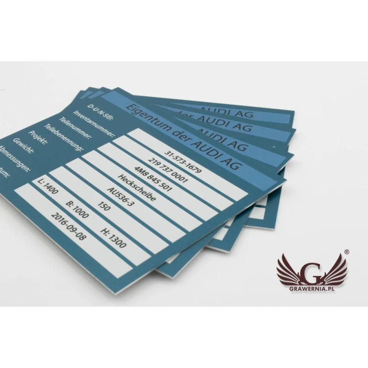 Anodised aluminium name plates - indestructible print - dimensions: 100x80mm - TZN028