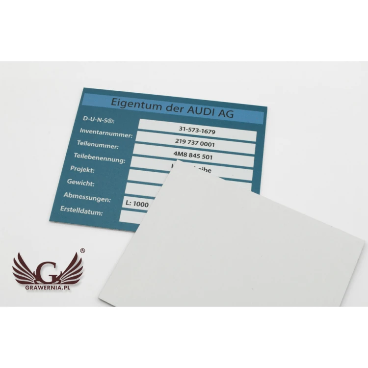 Anodised aluminium name plates - indestructible print - dimensions: 100x80mm - TZN028