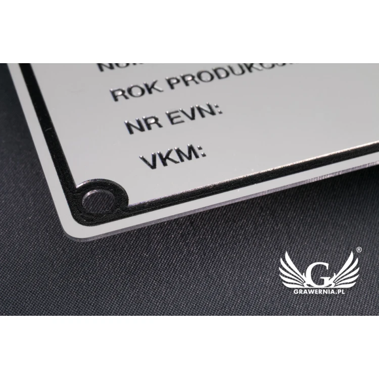 Silver Aluminium Nameplates - CNC Engraving and UV Printing - Dimensions: 120x100mm - TZN029