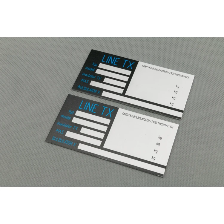 Anodised aluminium name plates - indestructible print - dimensions: 100x50mm