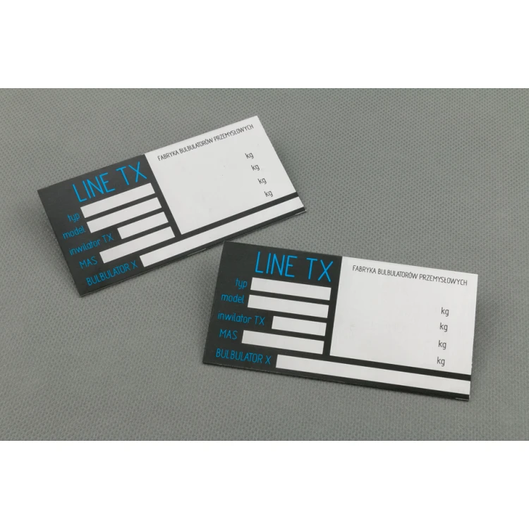 Anodised aluminium name plates - indestructible print - dimensions: 100x50mm
