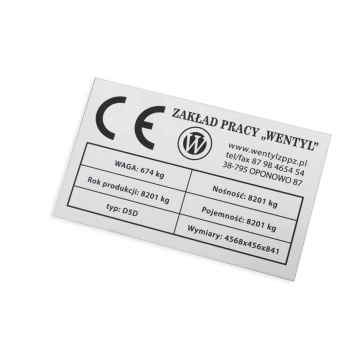 Anodised aluminium name plates - indestructible print - dimensions: 100x60mm