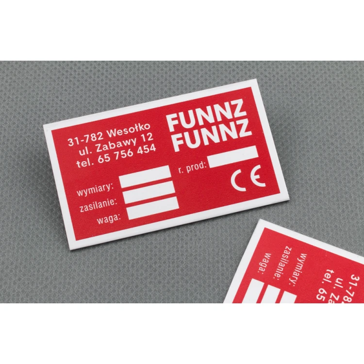 Anodised aluminium name plates - indestructible print - dimensions: 60x35mm