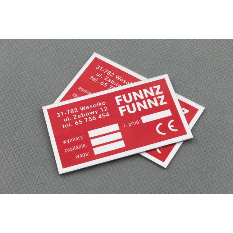 Anodised aluminium name plates - indestructible print - dimensions: 60x35mm