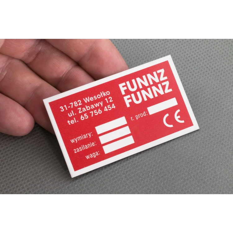 Anodised aluminium name plates - indestructible print - dimensions: 60x35mm