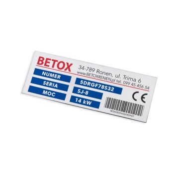 Anodised aluminium name plates - indestructible print - dimensions: 80x30mm
