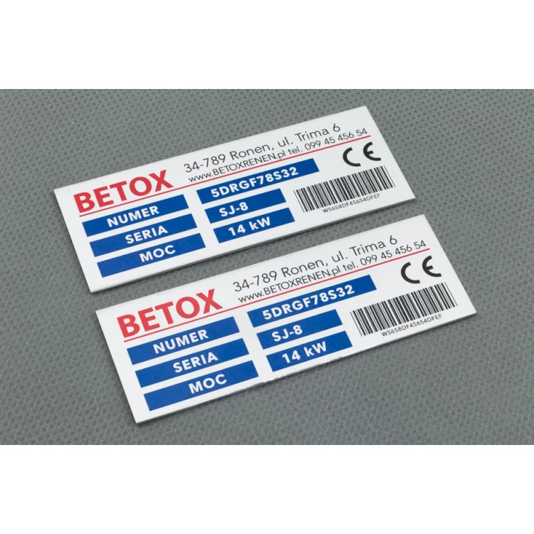 Anodised aluminium name plates - indestructible print - dimensions: 80x30mm