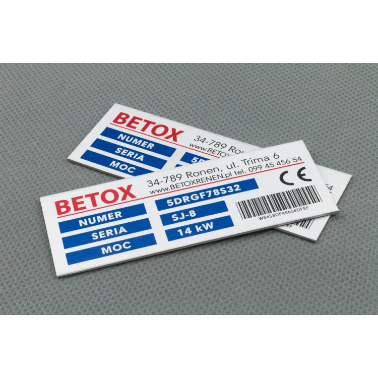 Anodised aluminium name plates - indestructible print - dimensions: 80x30mm