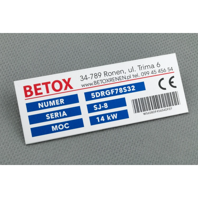 Anodised aluminium name plates - indestructible print - dimensions: 80x30mm