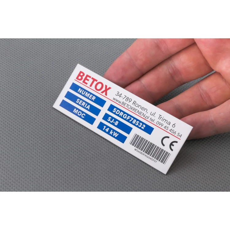 Anodised aluminium name plates - indestructible print - dimensions: 80x30mm