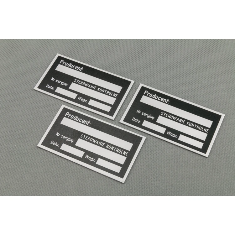 Name plates in anodised aluminium - indestructible print - dimensions: 70x40mm