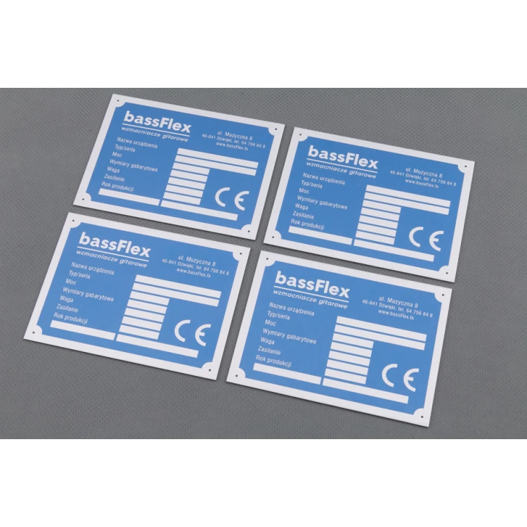 Anodised aluminium name plates - indestructible print - dimensions: 95x70mm