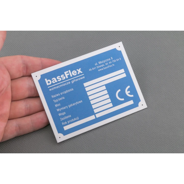 Anodised aluminium name plates - indestructible print - dimensions: 95x70mm