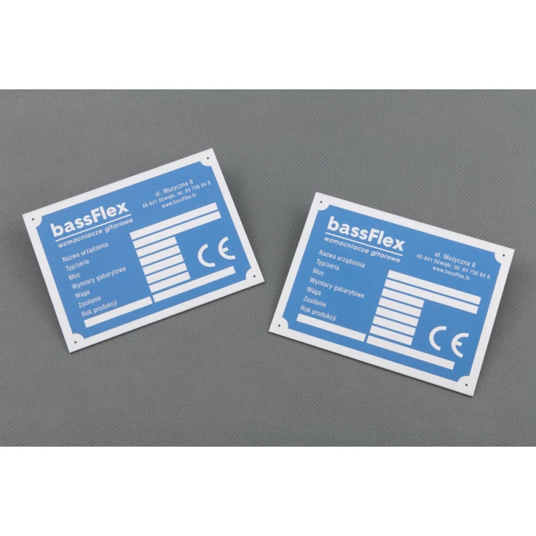 Anodised aluminium name plates - indestructible print - dimensions: 95x70mm