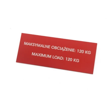Red Aluminum Nameplates - CO2 Laser Marking - Dimensions: 100x40mm - TZN046
