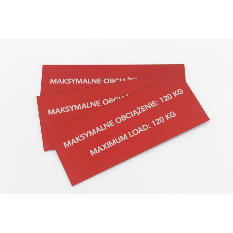 Red Aluminum Nameplates - CO2 Laser Marking - Dimensions: 100x40mm - TZN046