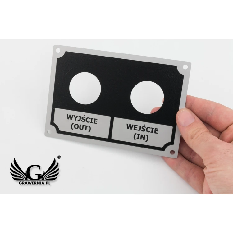 Silver Aluminium Nameplate - CNC Engraving and UV Printing - Dimensions: 130x90mm - TZN036
