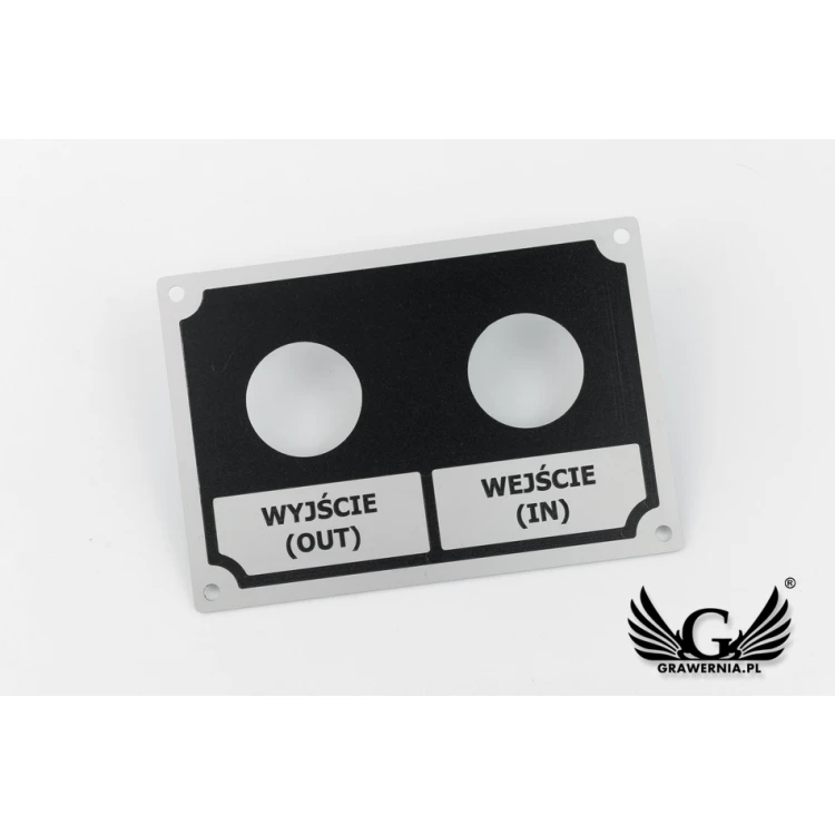 Silver Aluminium Nameplate - CNC Engraving and UV Printing - Dimensions: 130x90mm - TZN036