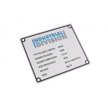 Silver Aluminium Nameplates - CNC Engraving and UV Printing - Dimensions: 120x100mm - TZN029