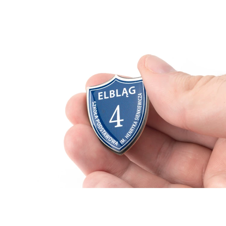Brass Shields, Pins - Convex 3D Doming - Any School Logo - PWD025