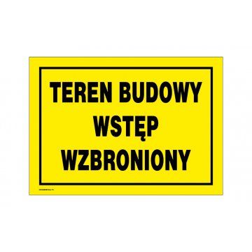 Construction Site, No Entry - Warning Sign 350x250mm - PVC - UV Color Print - BHP155