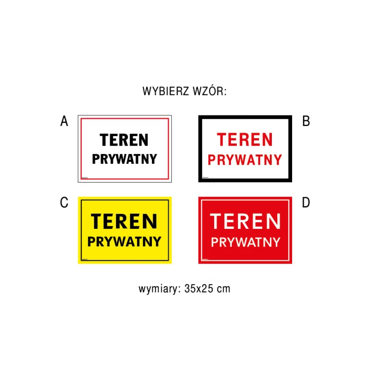 Private Property - sign size 350x250mm - PVC - UV color print - TAB178