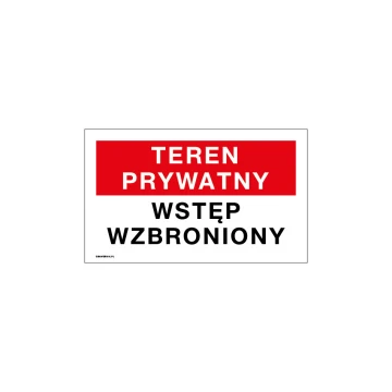 Private Property No Entry - Sign Plate 250x150mm - PVC - UV Color Print - TAB181