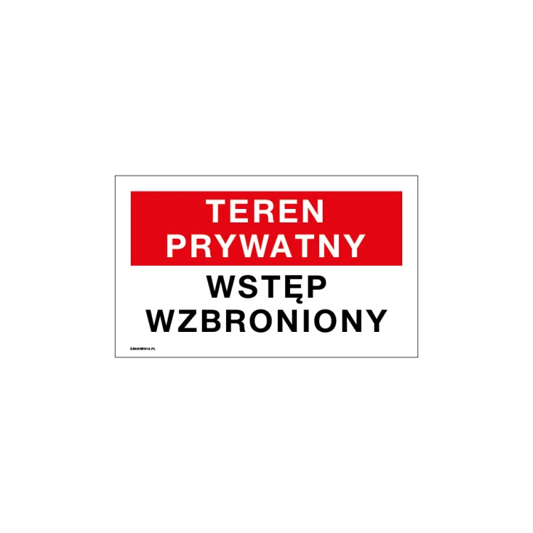 Private Property No Entry - Sign Plate 250x150mm - PVC - UV Color Print - TAB181