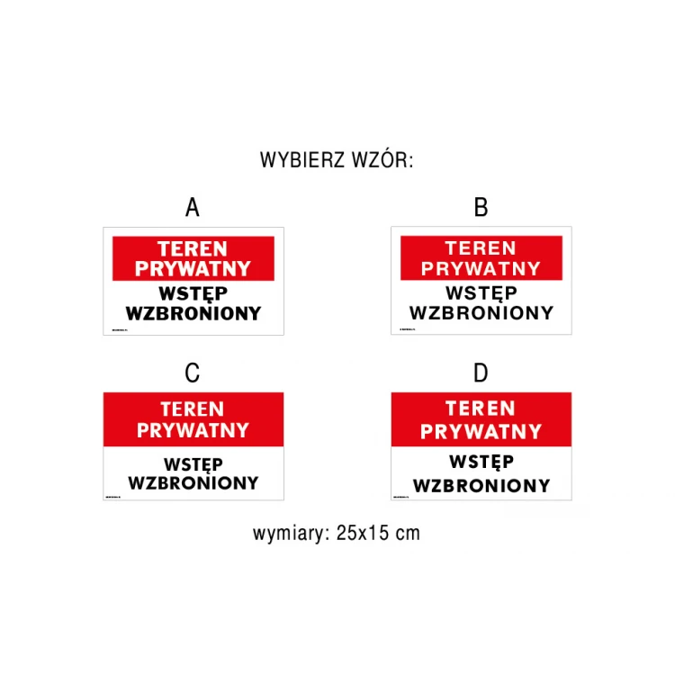 Private Property No Entry - Sign Plate 250x150mm - PVC - UV Color Print - TAB181