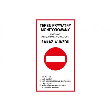 Private Property No Entry - Signboard size 490x900mm - PVC - UV Color Print - TAB221