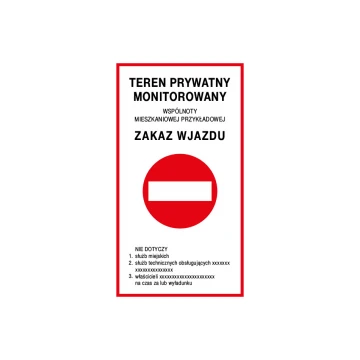 Private Property No Entry - Signboard size 490x900mm - PVC - UV Color Print - TAB221