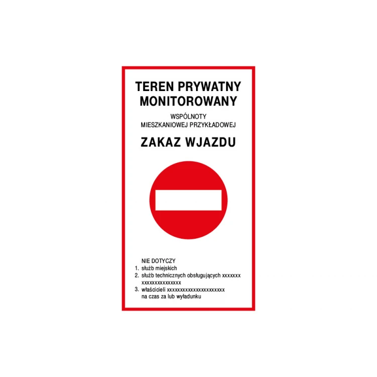 Private Property No Entry - Signboard size 490x900mm - PVC - UV Color Print - TAB221