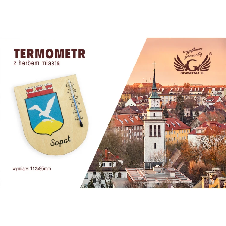 Thermometer with city coat of arms - UV digital print - TER015