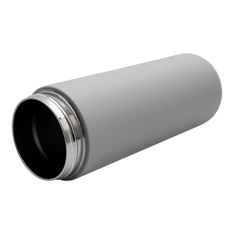 Stainless steel thermos with engraving - grey - 600 ml - TRM013