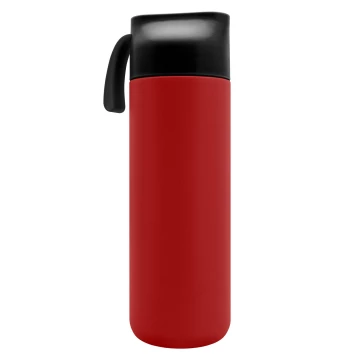 Stainless steel thermos with engraving - red - 600 ml - TRM015