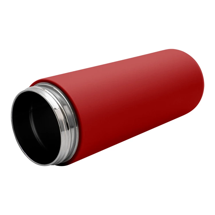 Stainless steel thermos with engraving - red - 600 ml - TRM015