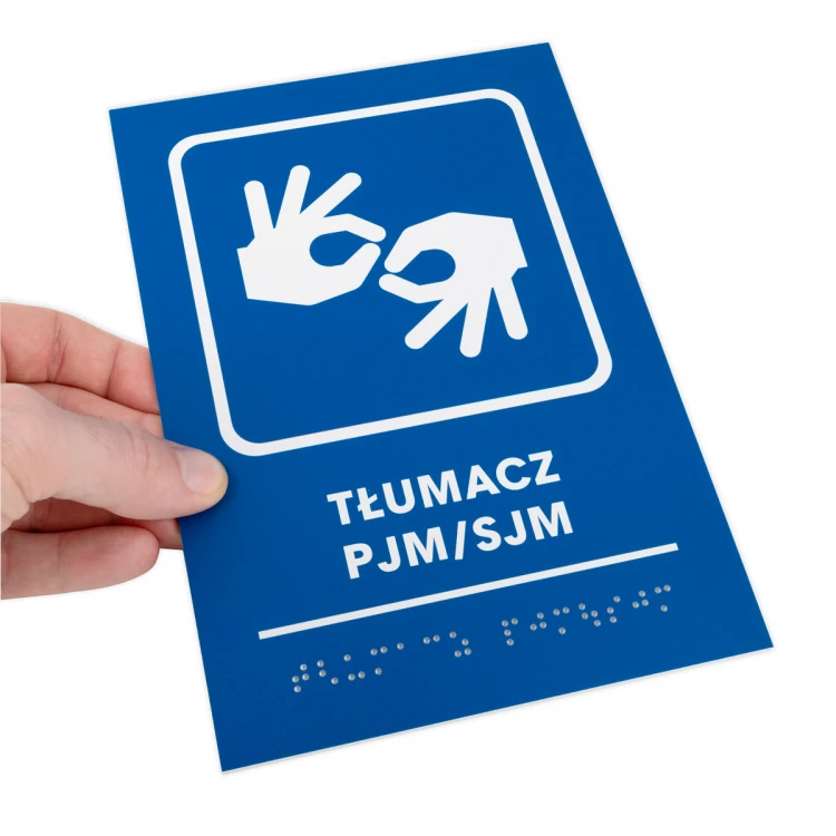 PJM/SJM Translator - Braille Script Plaque - size 140x205mm - Hard PVC - TAB483