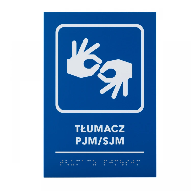 PJM/SJM Translator - Braille Script Plaque - size 140x205mm - Hard PVC - TAB483