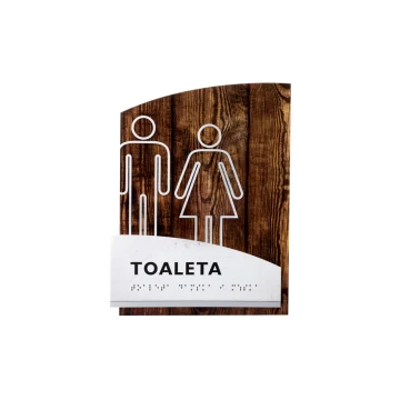 Women's and Men's Toilet - Braille Lettering Sign - size 205x268mm - Plexi - WOODPLEX -TAB386