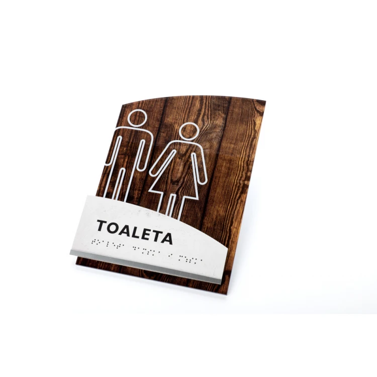 Women's and Men's Toilet - Braille Lettering Sign - size 205x268mm - Plexi - WOODPLEX -TAB386