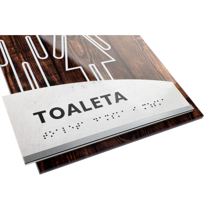 Women's and Men's Toilet - Braille Lettering Sign - size 205x268mm - Plexi - WOODPLEX -TAB386