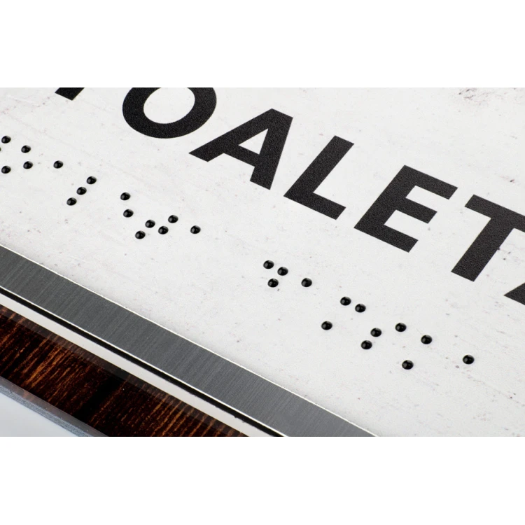 Women's and Men's Toilet - Braille Lettering Sign - size 205x268mm - Plexi - WOODPLEX -TAB386