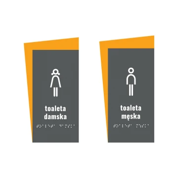 Women's or Men's Toilet - Braille Script Sign - Size 130x250mm - Hard PVC - HORIZON - TAB311