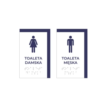 Women's or Men's Toilet - Braille Script Sign - Size 75x120mm - Hard PVC - MAREN -TAB302