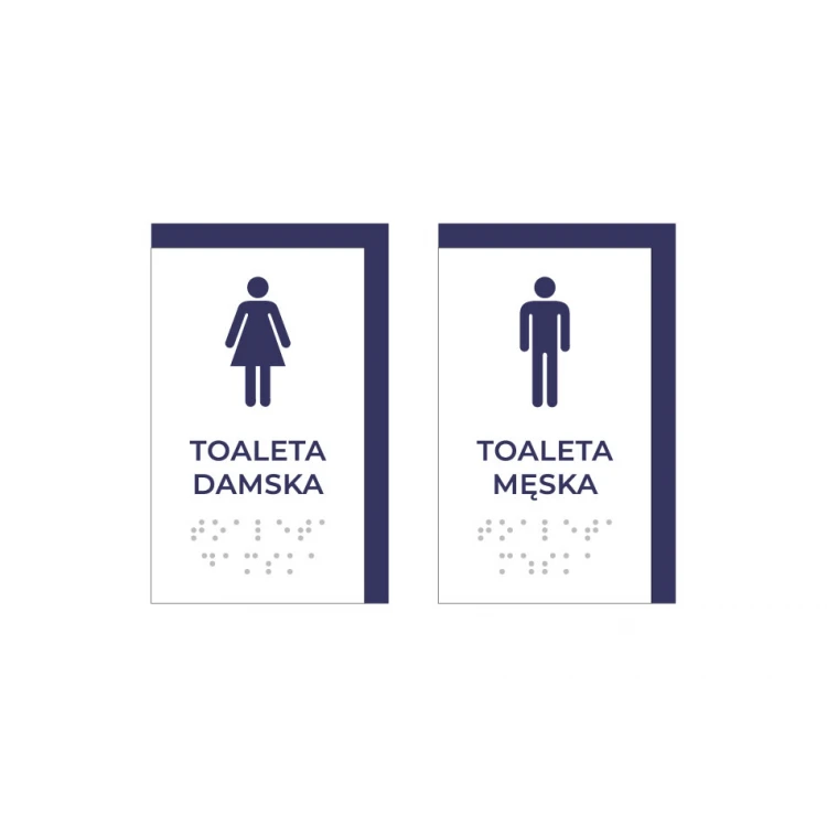 Women's or Men's Toilet - Braille Script Sign - Size 75x120mm - Hard PVC - MAREN -TAB302