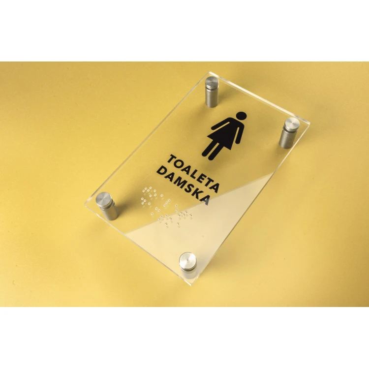 Women's Toilet - Plexi sign with Braille lettering on spacers - size 100x160mm - TAB267