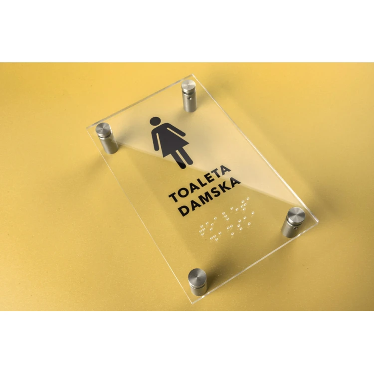 Women's Toilet - Plexi sign with Braille lettering on spacers - size 100x160mm - TAB267