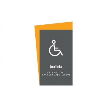 Disabled Toilet - Braille Signage - size 130x250mm - Hard PVC - HORIZON - TAB312
